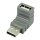 USB 2.0 Adapter 270° abgewinkelt USB A male - USB A female Grau