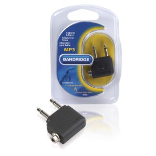 Stereo-Audio-Adapter 90° abgewinkelt 2x 3.5 mm male - 3.5 mm female Schwarz
