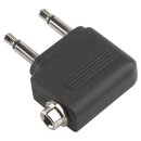 Stereo-Audio-Adapter 90° abgewinkelt 2x 3.5 mm male - 3.5 mm female Schwarz