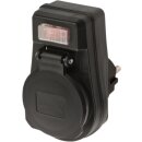 Steckdosenadapter mit Ein / Aus-Schalter 1 x Schuko Schwarz