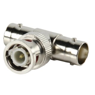 BNC-Adapter T-Verteiler BNC-Stecker - 2x BNC female Silber