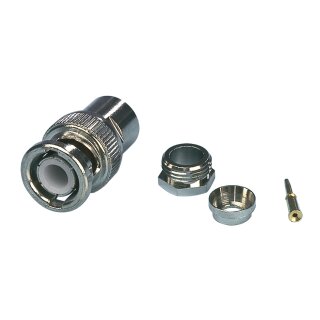 Stecker BNC 5.0 mm Male Metall Silber