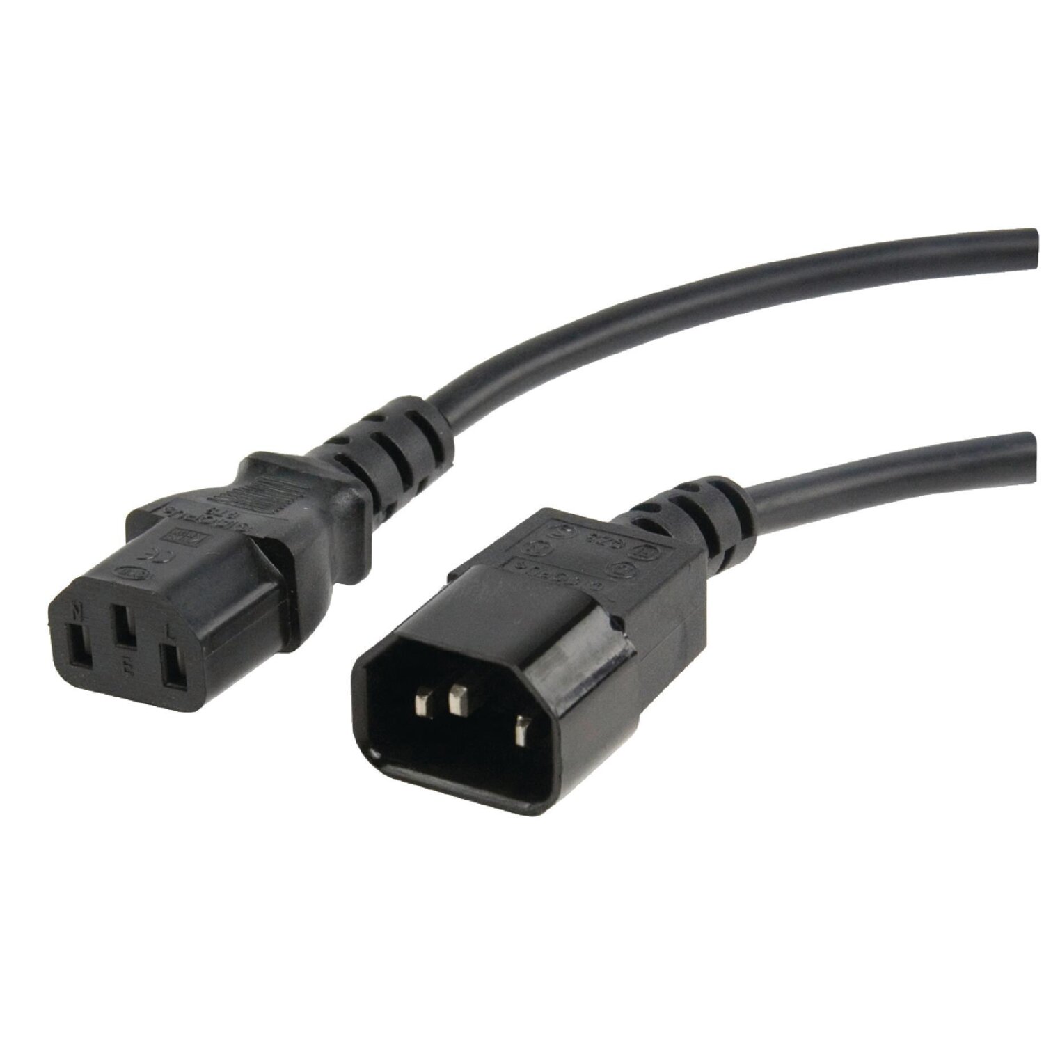 Kaltgeräte-Verlängerung IEC-320-C14 - IEC-320-C13 5.00 m Schwarz, 12,99