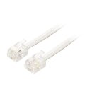 Telefonkabel RJ11 (6P4C) female - RJ11 (6P4C) female flach 5.00 m Weiss