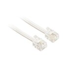 Telefonkabel RJ11 (6P4C) female - RJ11 (6P4C) female flach 5.00 m Weiss