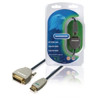 High Speed HDMI Kabel HDMI Anschluss - DVI-D 24+1p Stecker 5.00 m Blau