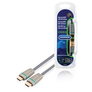 High Speed HDMI Kabel mit Ethernet HDMI Anschluss - HDMI Anschluss 1.00 m Blau