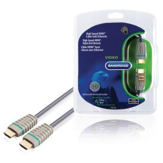 High Speed HDMI Kabel mit Ethernet HDMI Anschluss - HDMI Anschluss 5.00 m Blau