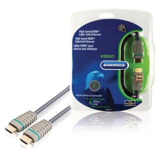 High Speed HDMI Kabel mit Ethernet HDMI Anschluss - HDMI Anschluss 10.0 m Blau