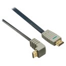 High Speed HDMI Kabel mit Ethernet HDMI Anschluss - HDMI Anschluss abgewinkelt 270° 1.00 m Blau