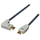 High Speed HDMI Kabel mit Ethernet HDMI Anschluss - HDMI Anschluss rechts abgewinkelt 2.00 m Blau