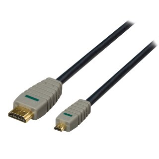 High Speed HDMI Kabel mit Ethernet HDMI Anschluss - HDMI Micro Stecker 2.00 m Blau