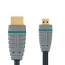 High Speed HDMI Kabel mit Ethernet HDMI Anschluss - HDMI Micro Stecker 2.00 m Blau