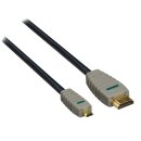 High Speed HDMI Kabel mit Ethernet HDMI Anschluss - HDMI Micro Stecker 2.00 m Blau