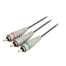 Component-Video-Kabel 3x RCA male - 3x RCA male 1.00 m Blau