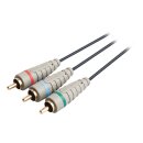 Component-Video-Kabel 3x RCA male - 3x RCA male 5.00 m Blau