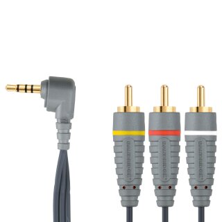 Composite-Videokabel 3.5 mm male - 3x RCA male 2.00 m Blau