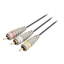 Composite-Videokabel 3x RCA male - 3x RCA male 1.00 m Blau
