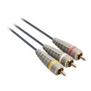 Composite-Videokabel 3x RCA male - 3x RCA male 1.00 m Blau