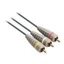 Composite-Videokabel 3x RCA male - 3x RCA male 2.00 m Blau