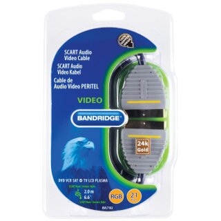 SCART-Kabel Scart-male - Scart-male 2.00 m Blau