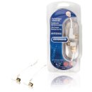 Koaxkabel 120 dB abgewinkelt Koax-Stecker - Koax-Kupplung 2.00 m Weiss