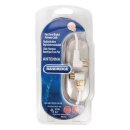 Koaxkabel 120 dB abgewinkelt Koax-Stecker - Koax-Kupplung 2.00 m Weiss