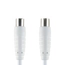 Koaxialkabel Koax-Stecker - Koax-Kupplung gerade 3.00 m Weiss