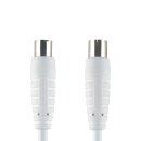 Koaxialkabel Koax-Stecker - Koax-Kupplung gerade 5.00 m Weiss