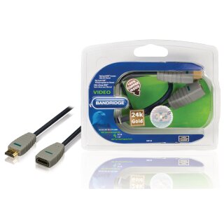 High Speed HDMI Kabel mit Ethernet HDMI Anschluss - HDMI-Buchse 0.30 m Blau