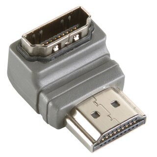 High-Speed-HDMI mit Ethernet-Adapter 90° abgewinkelt HDMI Anschluss - HDMI-Buchse Grau