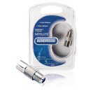 Coax-Adapter F F female - Koax-Kupplung Silber