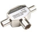 Koax-Adapter 2x Koax male - Koax-Kupplung Silber