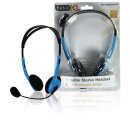 Headset am Ohr 2 x 3.5 mm Eingebautes Mikrofon 2.0 m Blau