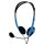 Headset am Ohr 2 x 3.5 mm Eingebautes Mikrofon 2.0 m Blau