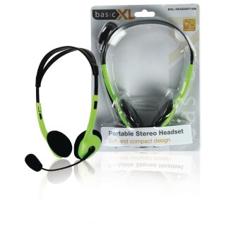 Headset am Ohr 2 x 3.5 mm Eingebautes Mikrofon 2.0 m Grün