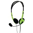 Headset am Ohr 2 x 3.5 mm Eingebautes Mikrofon 2.0 m Grün