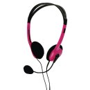 Headset am Ohr 2 x 3.5 mm Eingebautes Mikrofon 2.0 m Rosa