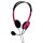 Headset am Ohr 2 x 3.5 mm Eingebautes Mikrofon 2.0 m Rosa