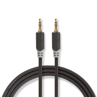 Stereo Audiokabel | 3,5-mm-Stecker  -  3,5-mm-Stecker | 3,0 m | Anthrazit