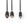 Stereo Audiokabel | 3,5-mm-Stecker  -  2x CINCH-Kupplung | 0,2 m | Anthrazit