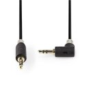 Stereo Audiokabel | 3,5-mm-Stecker  -  3,5-mm-Stecker, angewinkelt | 1,0 m | Anthrazit