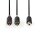 Subwoofer-Kabel | 2x Cinch-Stecker  -  Cinch-Buchse | 0,2 m | Anthrazit