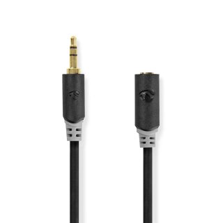 Stereo Audiokabel | 3,5-mm-Stecker  -  3,5-mm-Buchse | 1,0 m | Anthrazit