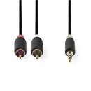 Stereo Audiokabel | 3,5-mm-Stecker  -  2x Cinch-Stecker | 0,5 m | Anthrazit