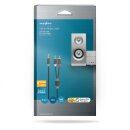 Stereo Audiokabel | 3,5-mm-Stecker  -  2x Cinch-Stecker | 10 m | Anthrazit