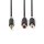 3,5mm Stecker Klinke - 2x Cinch RCA Buchse Adapter Audio Kabel 0,2m