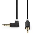 Stereo Audiokabel | 3,5-mm-Stecker  -  3,5-mm-Stecker, angewinkelt | 0,5 m | Anthrazit