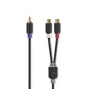 Subwoofer-Kabel | Cinch-Stecker  -  2x Cinch-Buchse | 0,2...