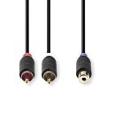 Subwoofer-Kabel | 2x Cinch-Stecker  -  Cinch-Buchse | 0,2 m | Anthrazit